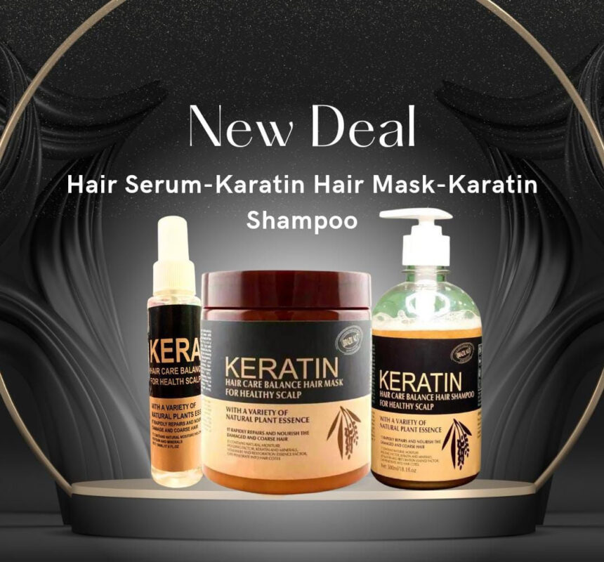 Keratin Hair Mask Shampoo and Serum Set