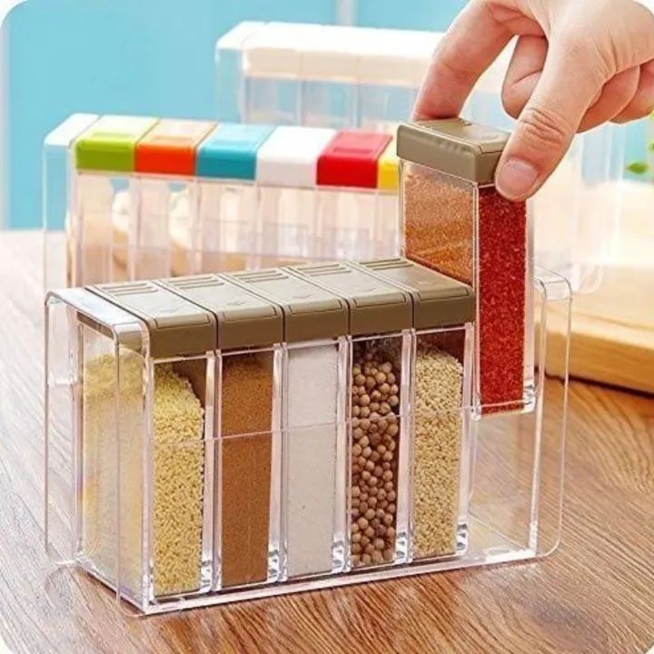 Kitchen Transparent Spice Jar Set