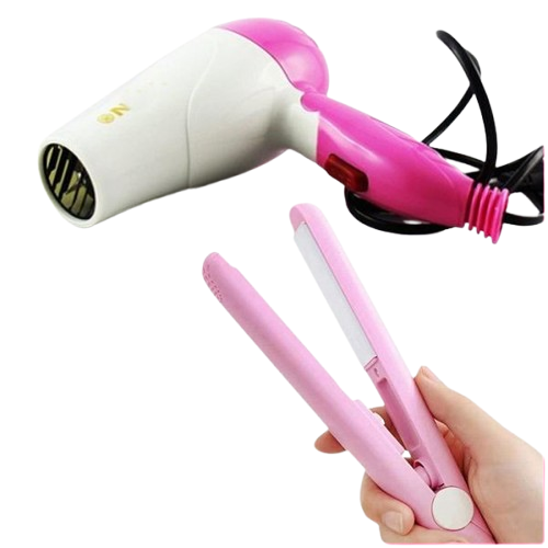 Mini Hair Straightener And Hair Dryer