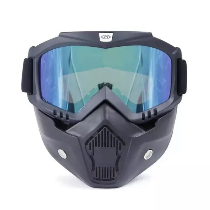 Motorcycle Bike Detachable Helmet Goggles Mask