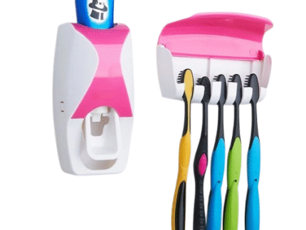 Automatic Toothpaste Dispenser with Toothbrush Holder