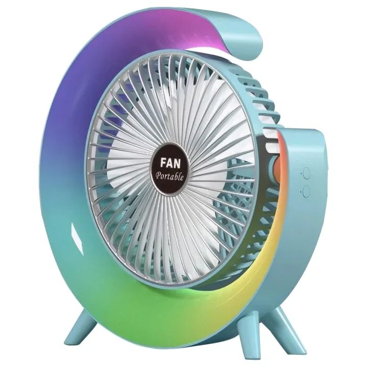 Colorful Fan with Light USB Charging