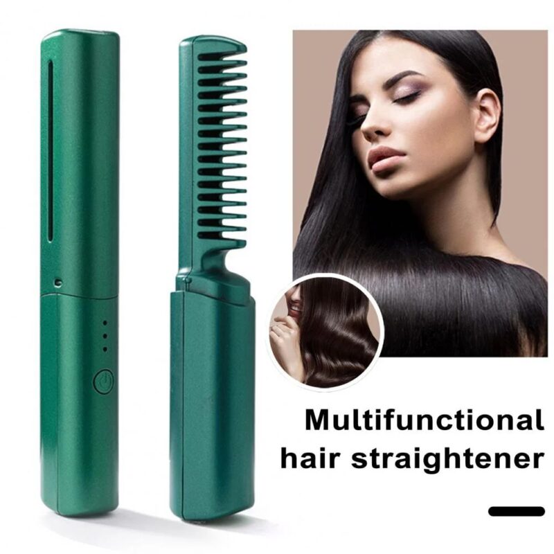 Cordless Hair Straightener Brush USB Rechargeable