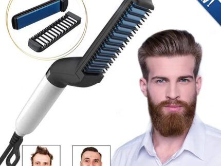 Men's Hair Straightener Comb 2-in-1 Electric Brush
