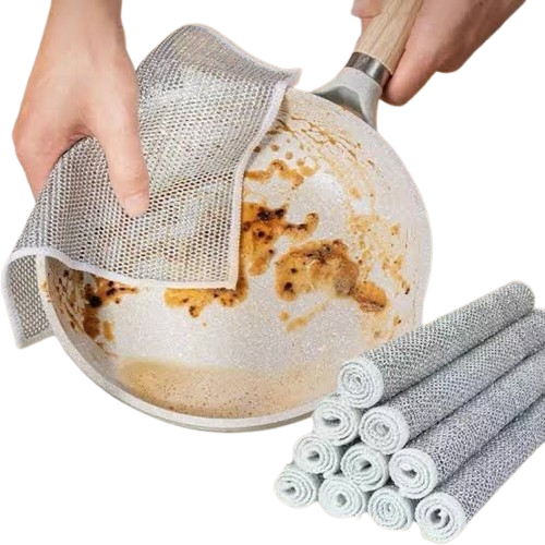 Non-Scratch Steel Mesh Dish Cleaning Cloth for Kitchen Use