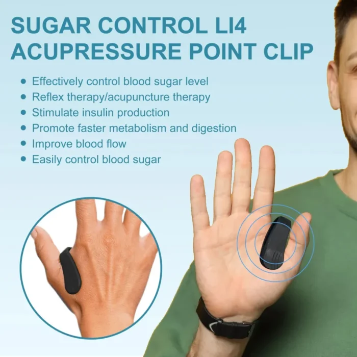 Sugar Control Acupressure Clip for Migraine and Stress Relief