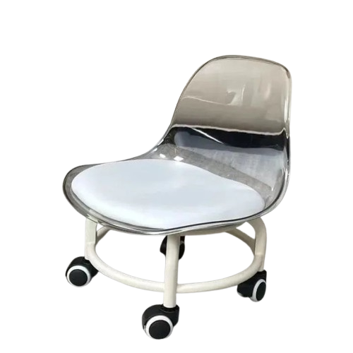 Transparent Rotating Office Chair with Wheels