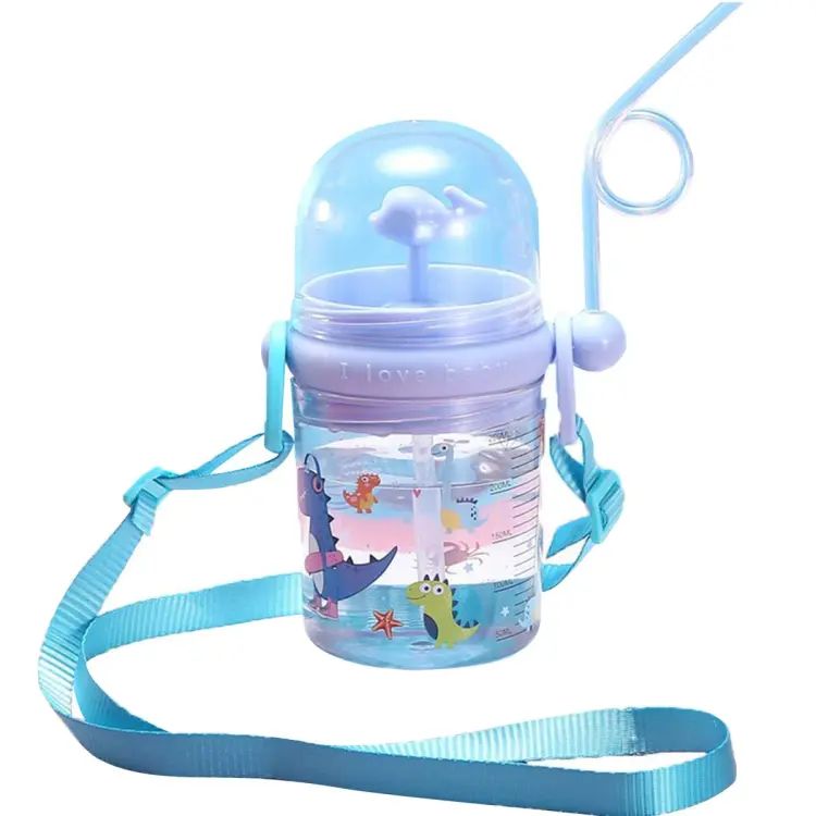 Whale Spray Kids Water Cup with Strap and Straw
